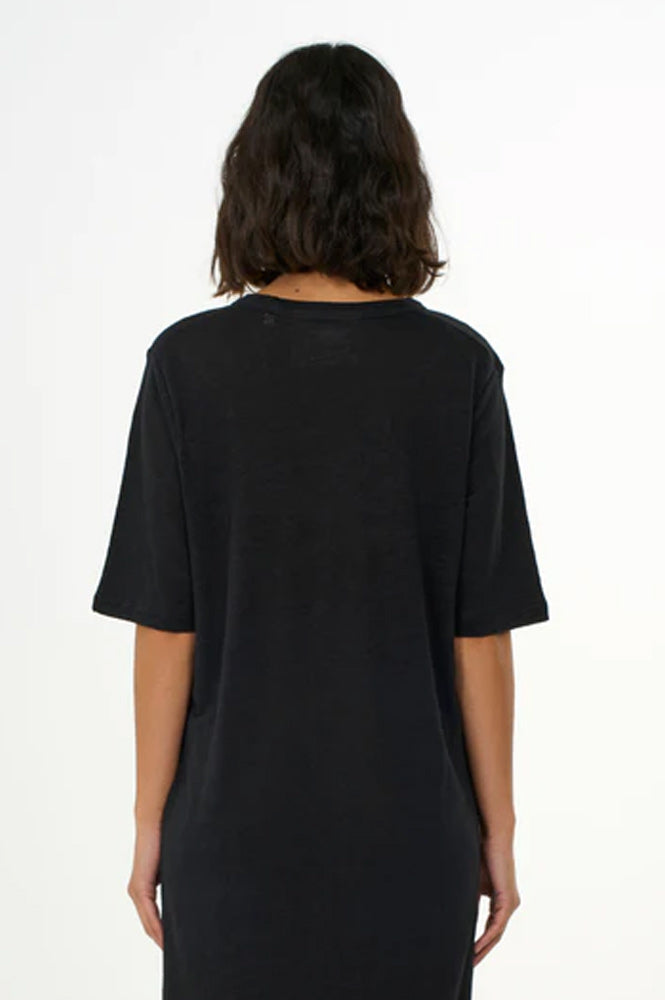 Knowledge Cotton Linen Black Jet T-Shirt Dress - The Mercantile London