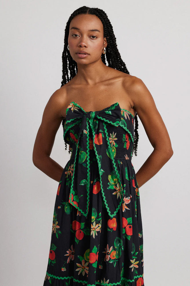 Damson Madder Pia Apple Print Dress - The Mercantile London
