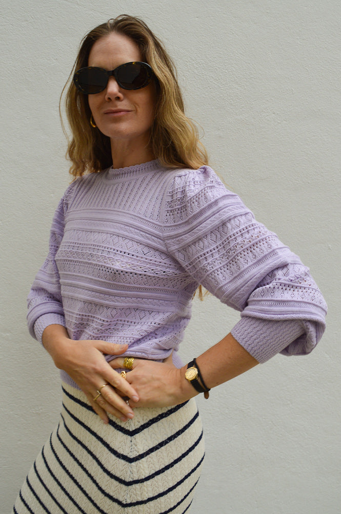 Petite Mendigote Knitted Miley Lila Top - The Mercantile London