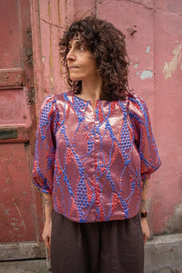 By-Bar Mauri Coral Jacquard Blouse