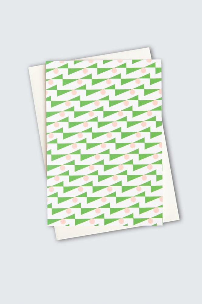 Enid Print Card in Pink & Green - The Mercantile London