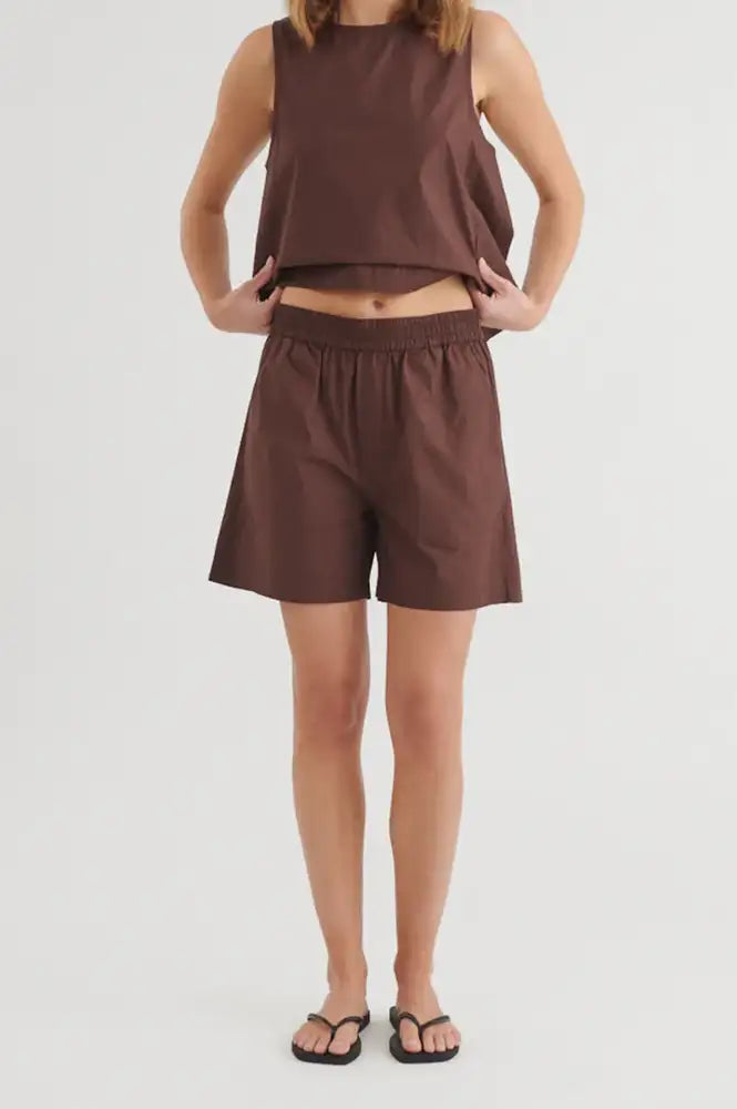 Basic Apparel Silje Chicory Coffee Shorts - The Mercantile London
