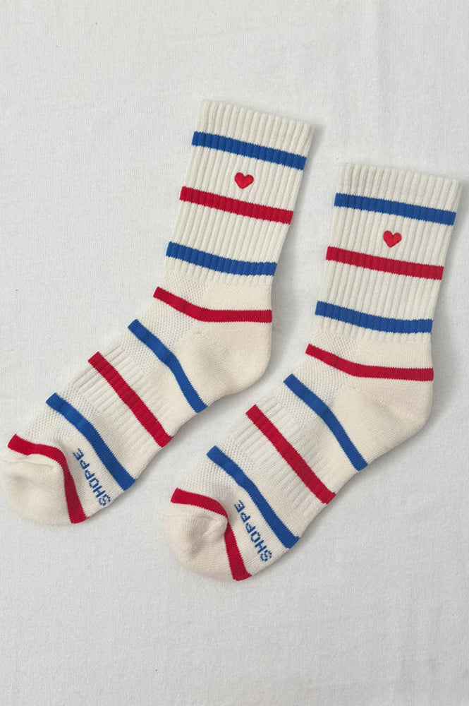 Le Bon Shoppe Boyfriend Red & Blue Heart Socks - The Mercantile London