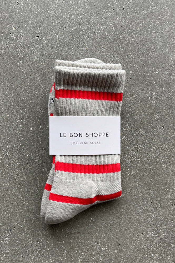 Le Bon Shoppe Boyfriend Striped Red Socks - The Mercantile London
