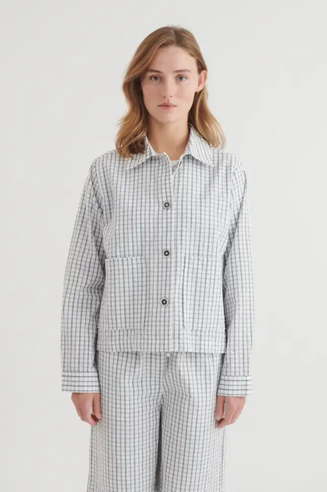 Basic Apparel Asta White Asphalt Short Jacket - The Mercantile London