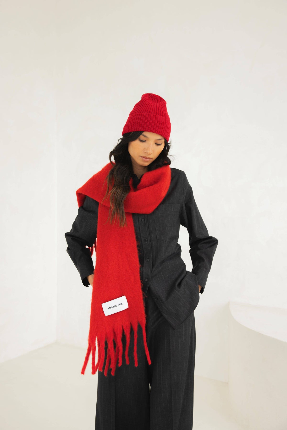 Arctic Fox Rosewoods Red Merino Beanie