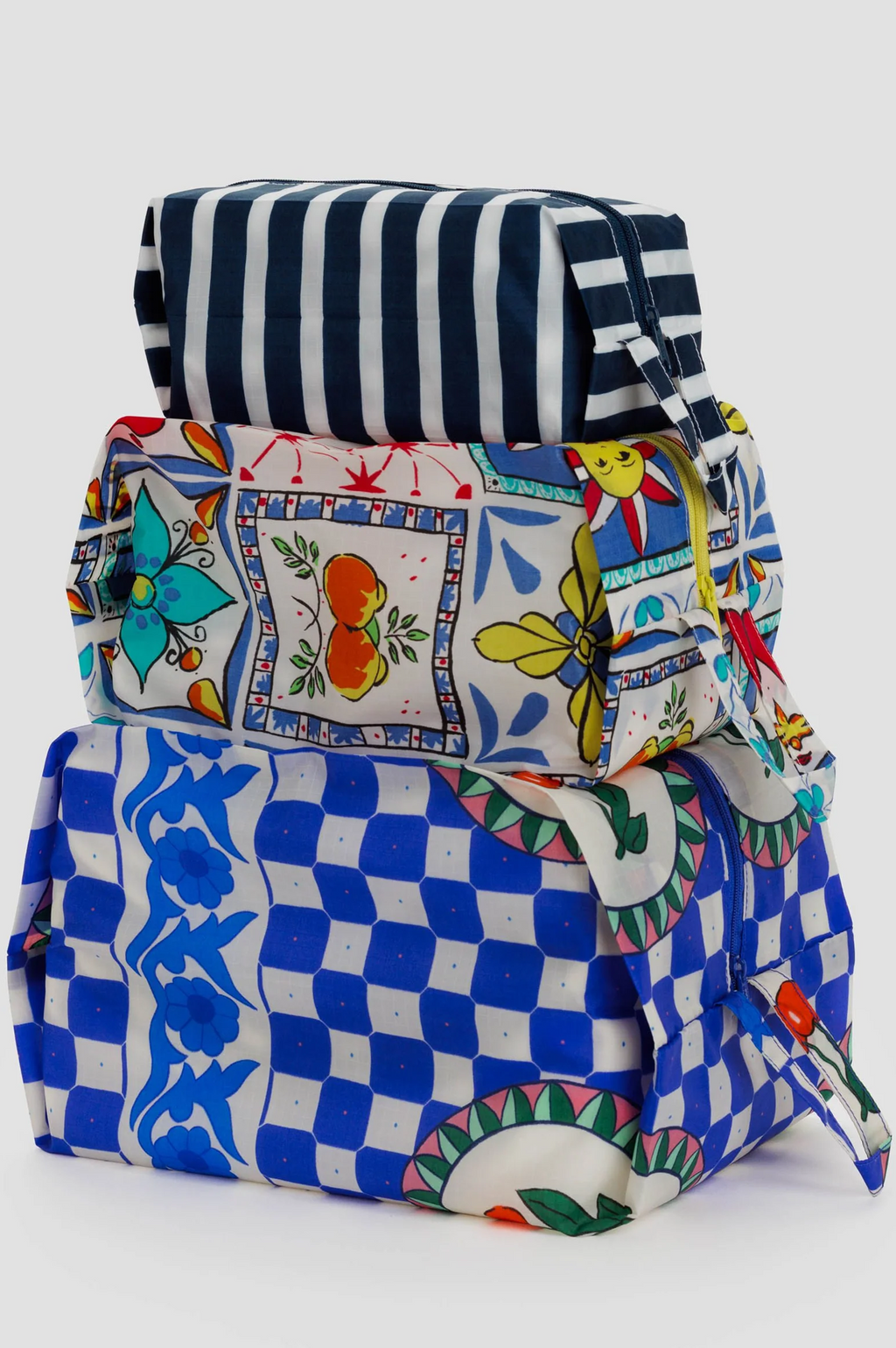 Baggu 3D Zip Set Vacation Tiles Bags - The Mercantile London