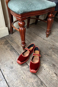 Penelope Chilvers Flora Marmalade Velvet Espadrille - The Mercantile London