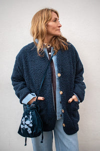Marta Lucile Navy Teddy Jacket