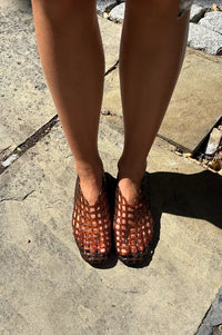 Ansla Brown Woven Jelly Flats