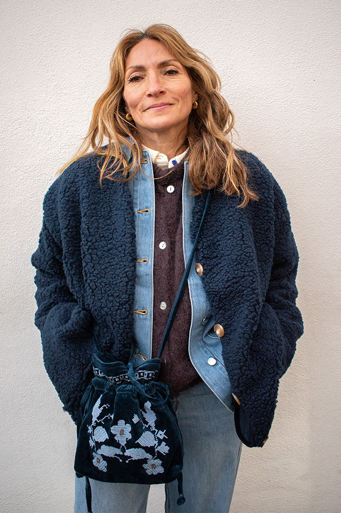 Marta Lucile Navy Teddy Jacket