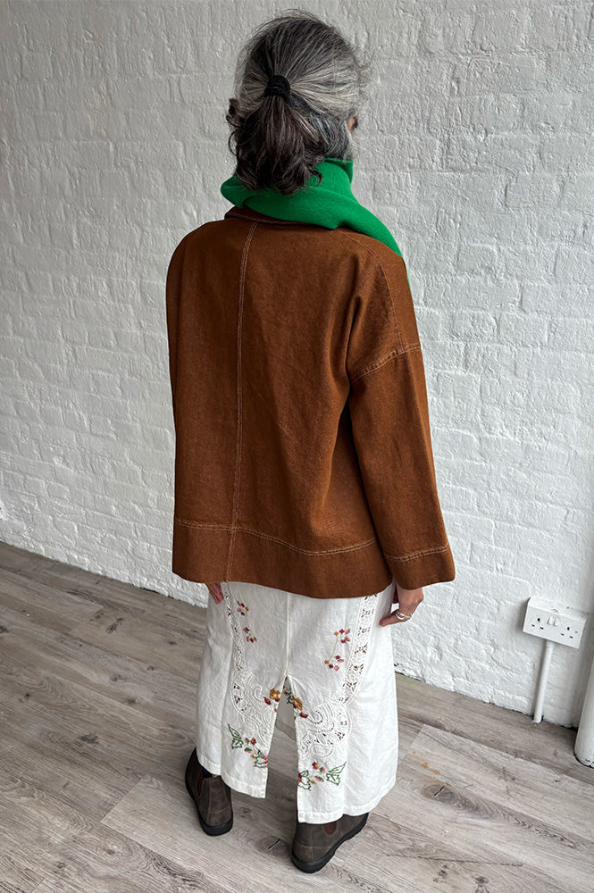 Beaumont Organic Dylan Bark Brown Overshirt - The Mercantile London