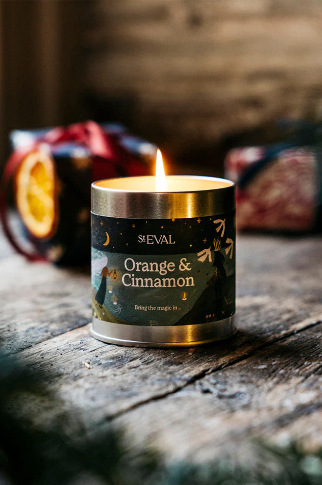St. Eval Orange & Cinnamon Scented Tin Candle - The Mercantile London