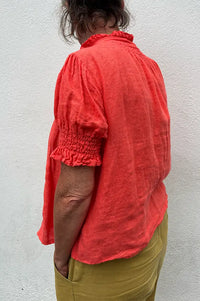 Linen & More Coral Blouse