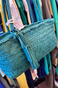 Biba Perkins Teal Braided Leather Shoulder Bag - The Mercantile London