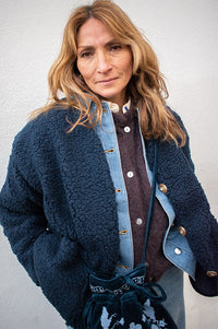 Marta Lucile Navy Teddy Jacket