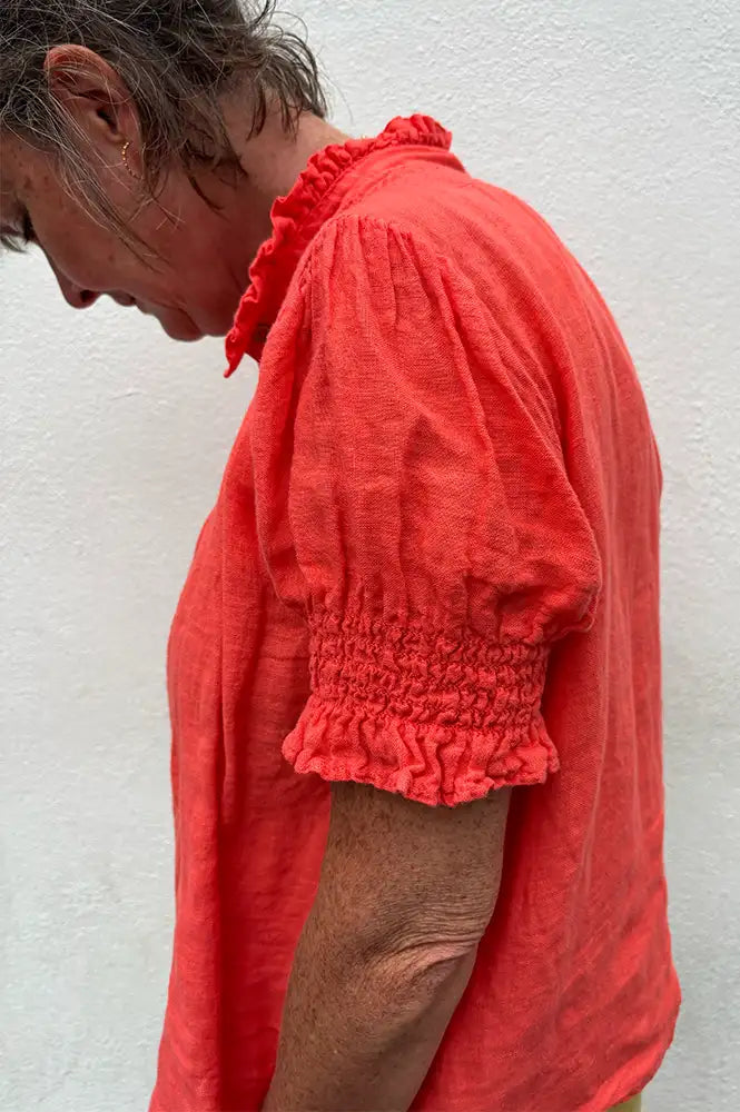 Linen & More Coral Blouse