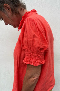 Linen & More Coral Blouse