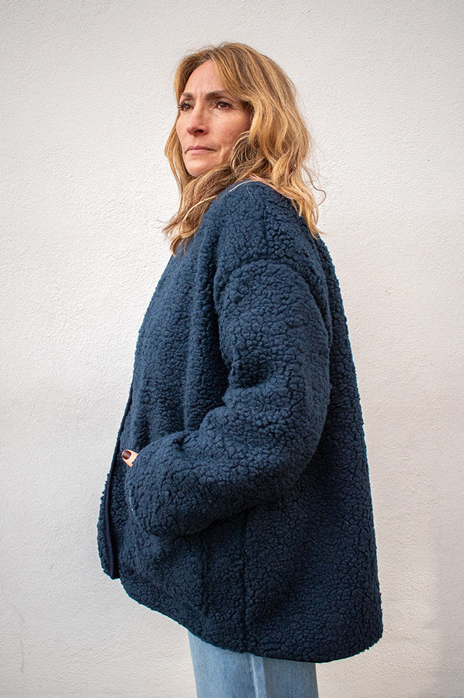 Marta Lucile Navy Teddy Jacket