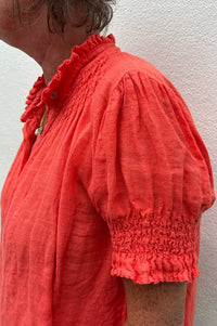Linen & More Coral Blouse
