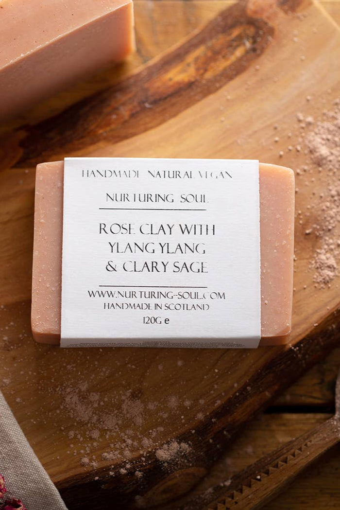 Nurturing Soul Rose Clay with Ylang Ylang & Clary  Sage Soap - The Mercantile London