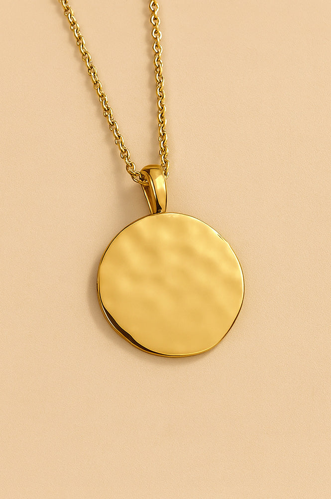 Lunar Molten Hammered Disc Chain Necklace - The Mercantile London