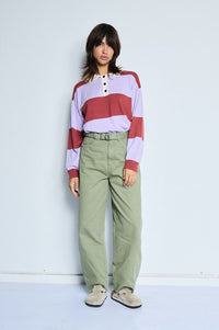 ICHI Boston Violet Rose Striped Pullover