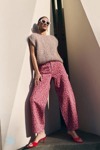 By-Bar Lew Red Cheetah Print Trousers - The Mercantile London