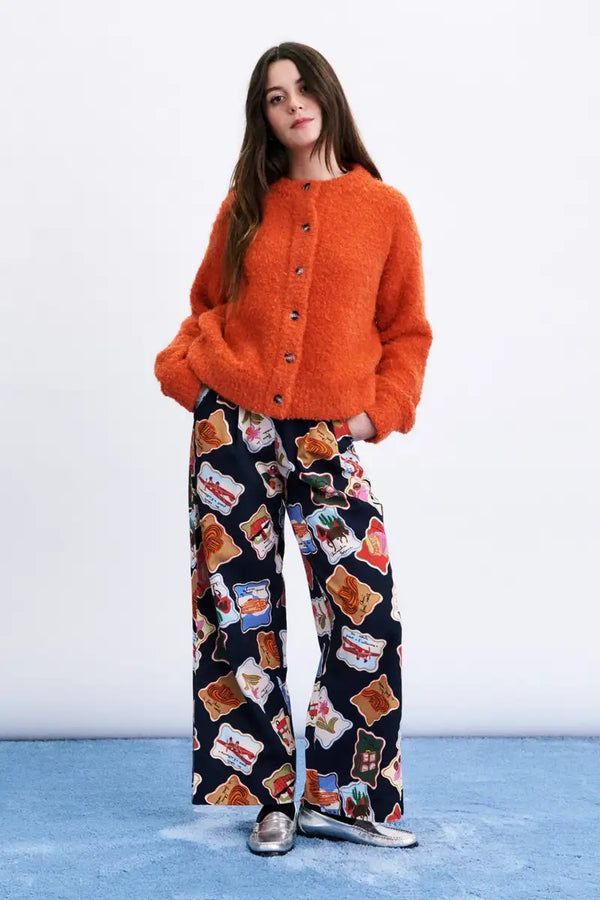 FRNCH Syros Orange Knitted Cardigan - The Mercantile London
