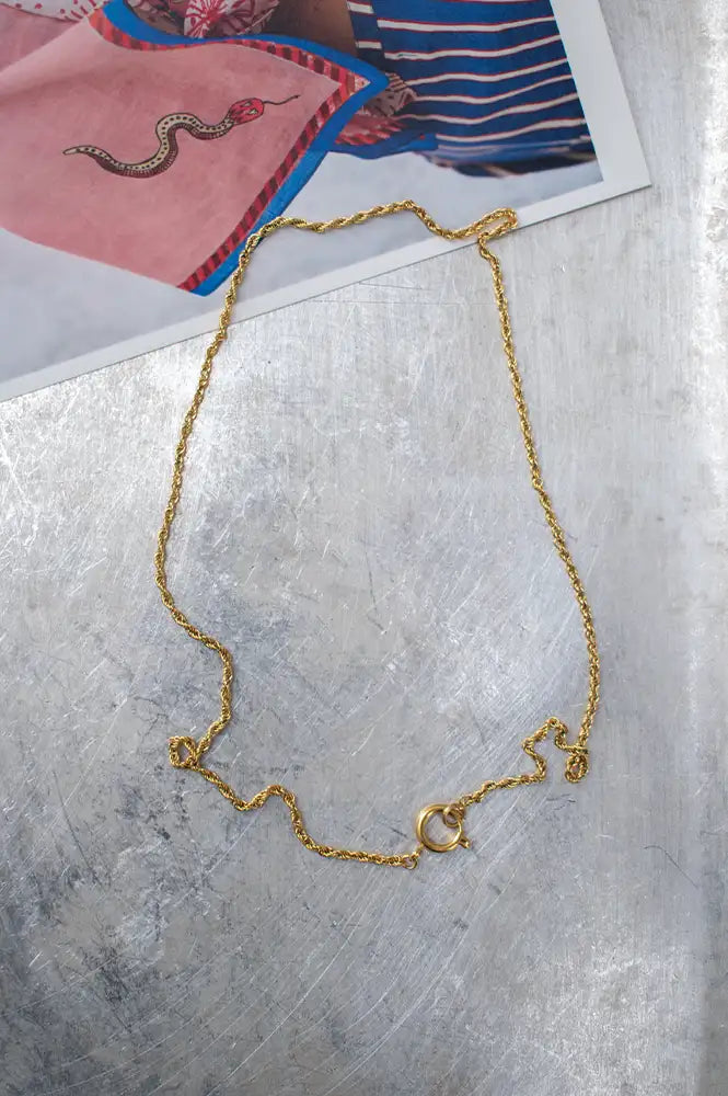 Ashiana London Fleury Gold Twisted Chain Necklace