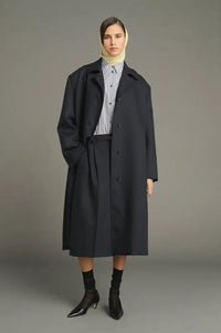 Soeur Liam Deep Navy Virgin Wool Coat