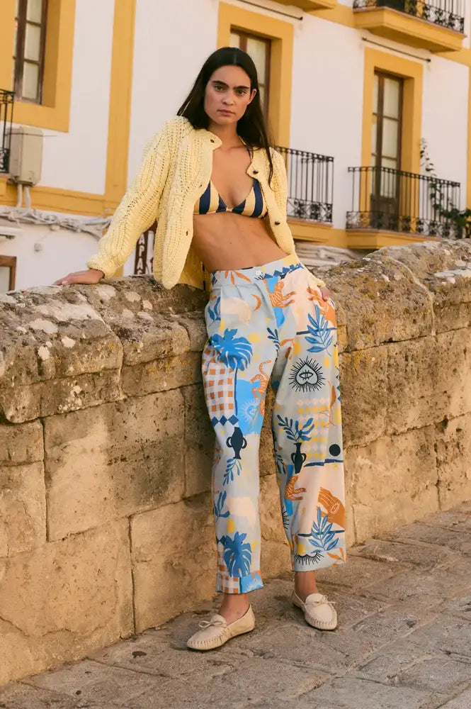 Sophie + Lucie Mar Beach Blue Trousers - The Mercantile London