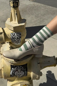 Le Bon Shoppe Wally Matcha Wide Stripe Socks