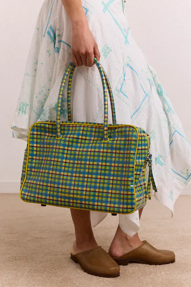 Damson Madder Truro Zesty Check Holdall Bag - The Mercantile London