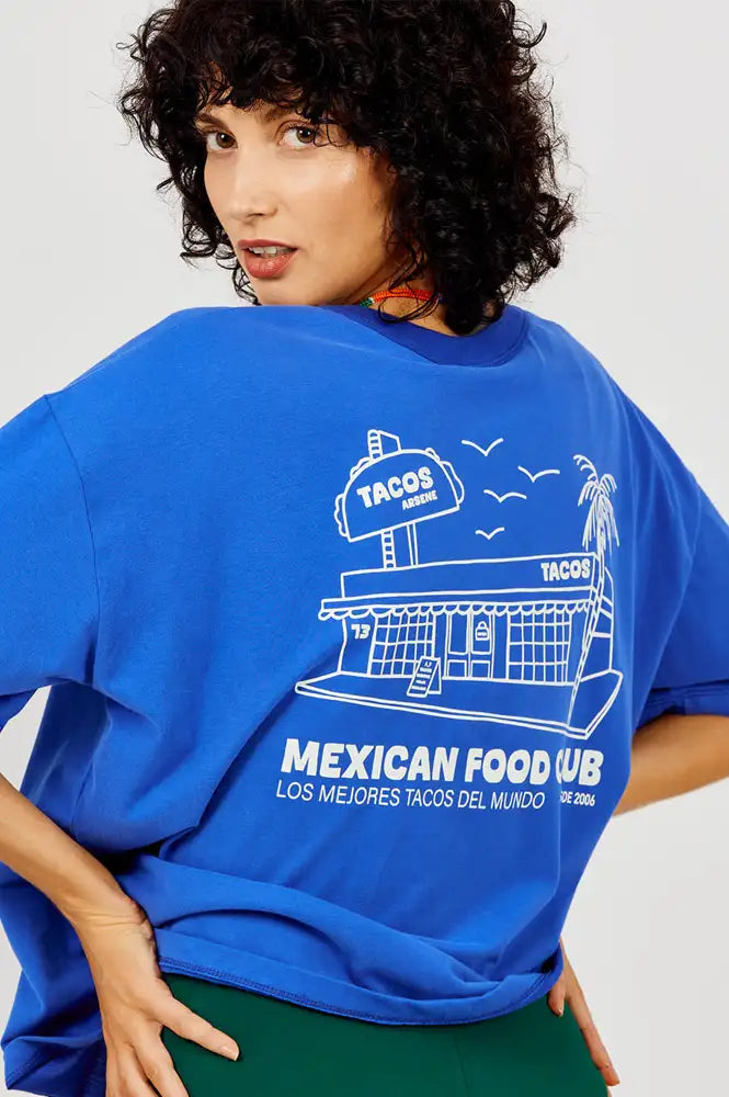 A.P Food Club Cobalt Print T-Shirt - The Mercantile London