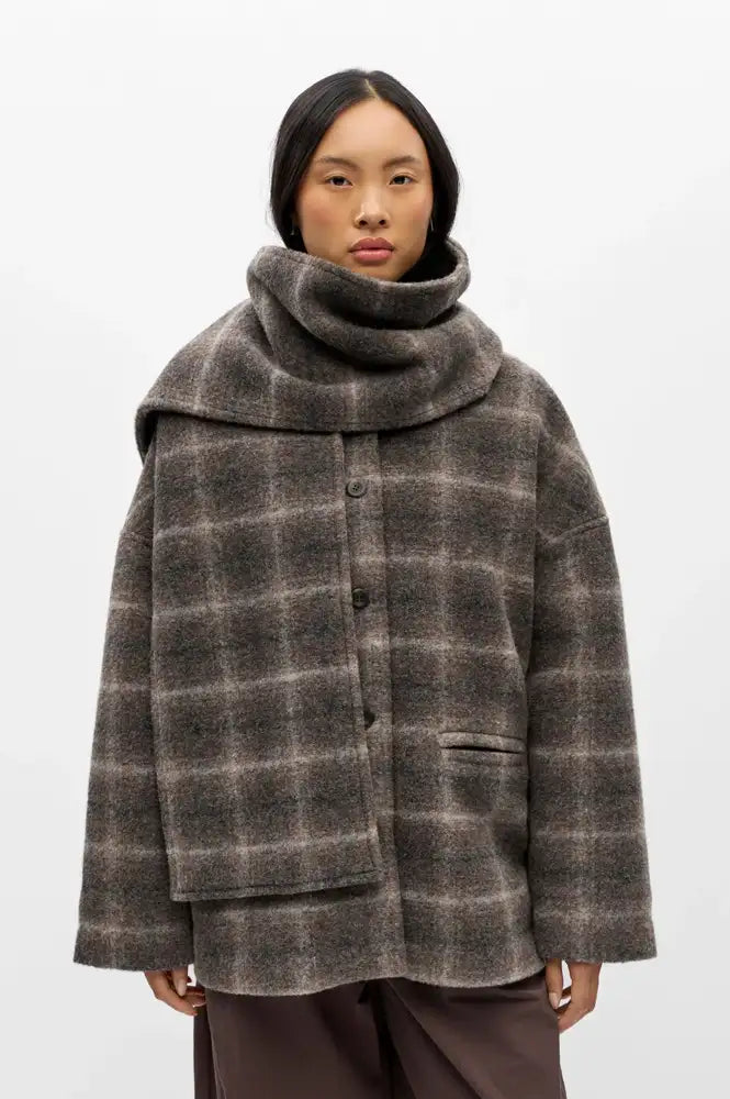 Object Maise Carafe Check Scarf Jacket