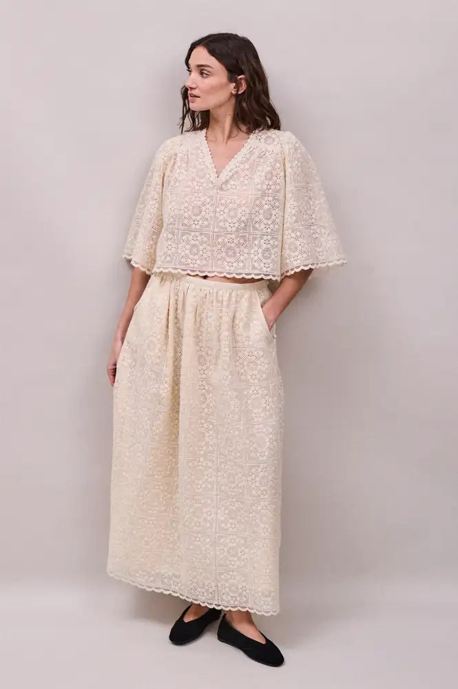 Faune Jean Oyster Lace Skirt - The Mercantile London