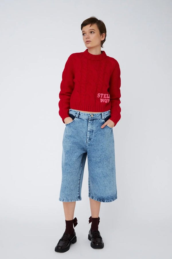 Stella Nova Long Denim Apple Shorts - The Mercantile London