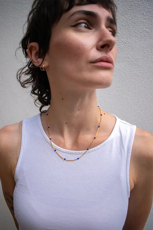 Shyla Venus Slim Lapis Necklace