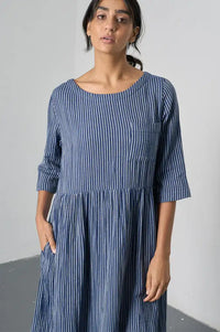 Bibico Orla Navy Stripe Day Dress - The Mercantile London