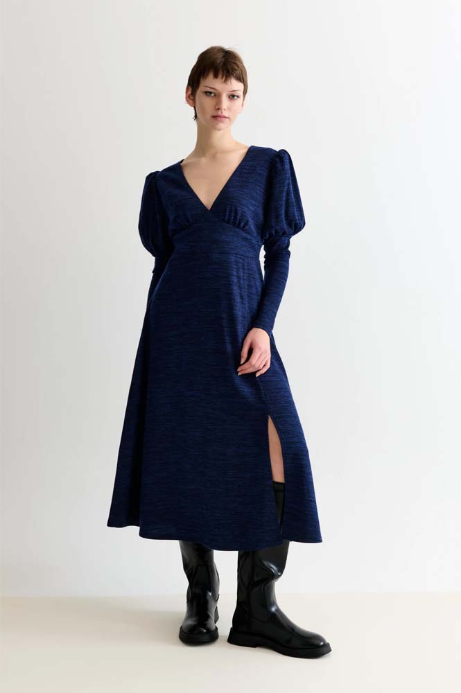 Louche Moa Navy Marl Dress - The Mercantile London