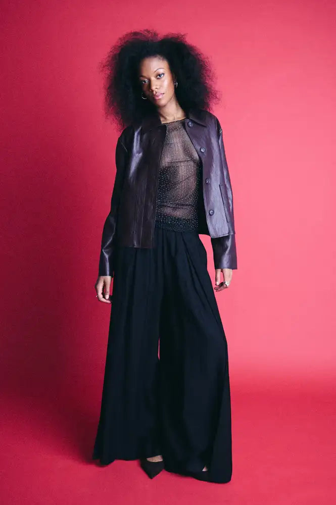 ICHI Ginne Black Pleated Trousers - The Mercantile London