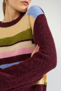 Numph Riette Fig Pixel Stripe Jumper