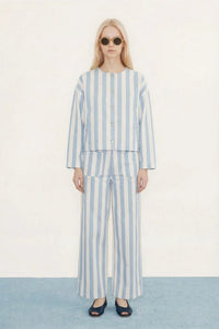 Tiny Big Sister Baby Blue Striped Jacket - The Mercantile London