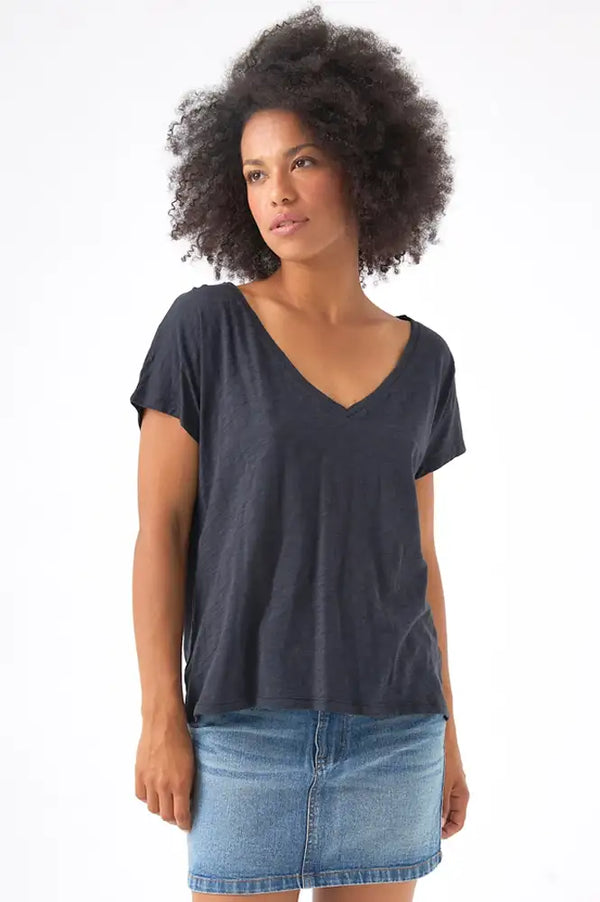 Chicosoleil Roxy Dark Charcoal T-Shirt - The Mercantile London