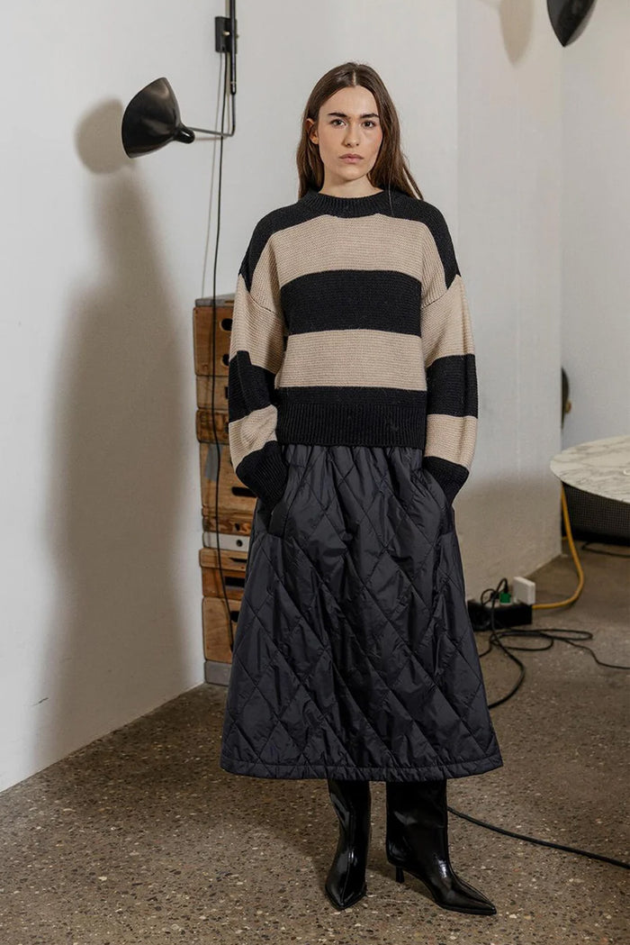 Project AJ 117 Nicoline Black Quilted Skirt - The Mercantile London