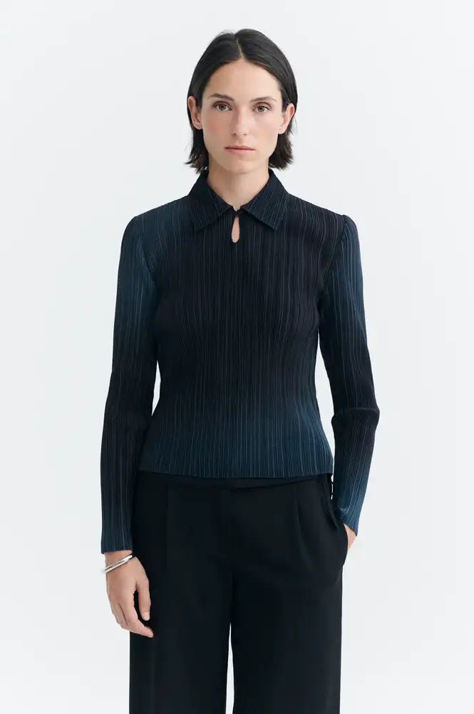 Thinking Mu Whisper Agostina Pleated Top - The Mercantile London