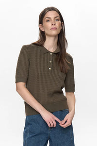 Numph Alette Sea Moss Polo Top