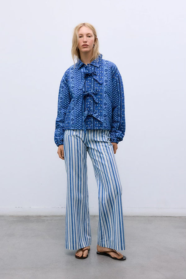 The New Society Mare Blue Bandana Jacket - The Mercantile London