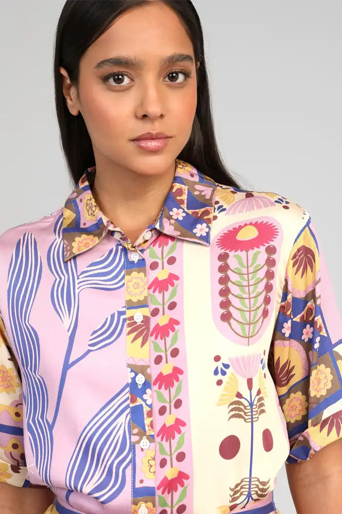 An'ge Shanone Patchwork Printed Shirt - The Mercantile London